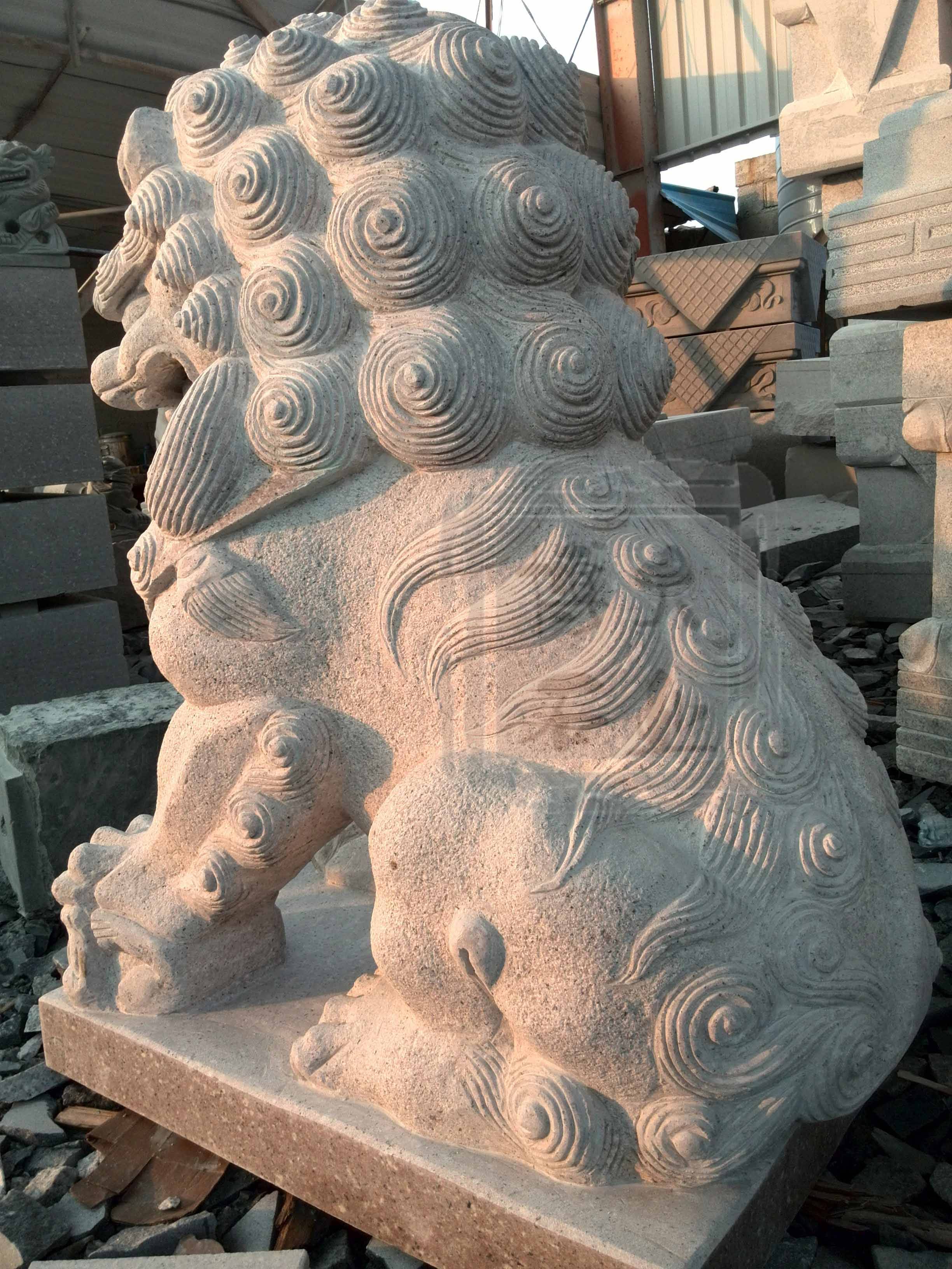 獅子 石彫刻 置物(H)【kurokunn】 | tspea.org