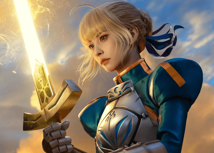 这个cos太用心了小姐姐颜值超高完美还原吾王saber