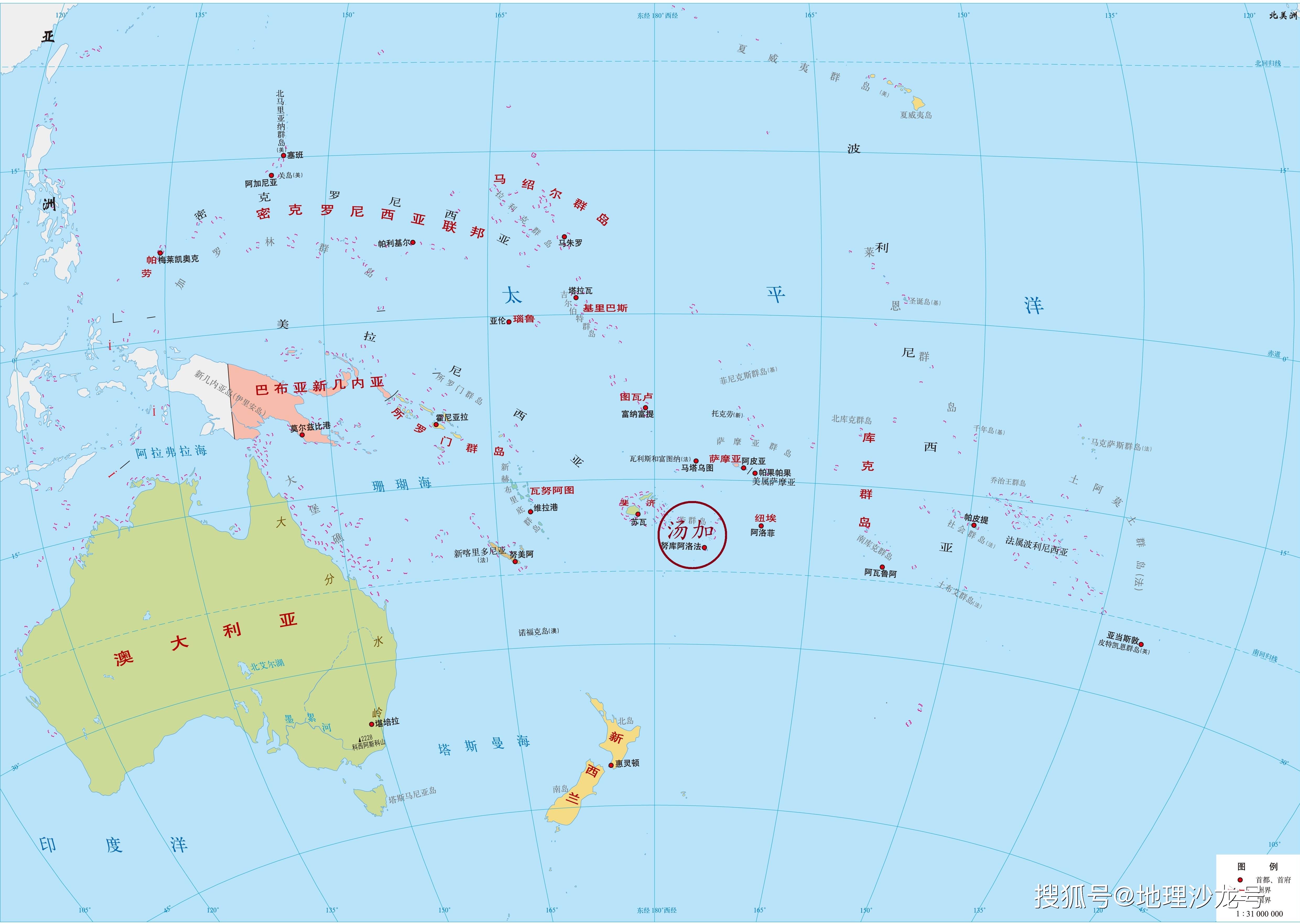 太平洋诸岛地图图片