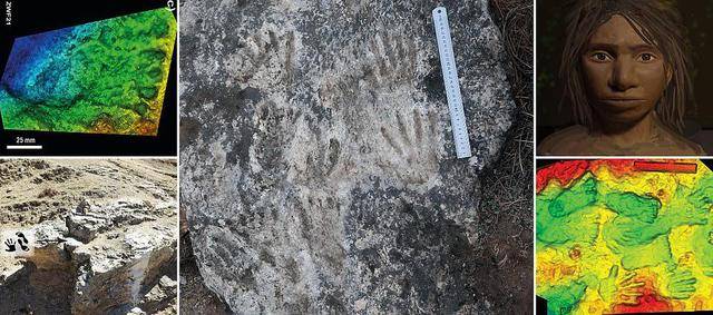 青藏高原发现22万年前的手脚印，石板上印记十分清楚，是谁留下的