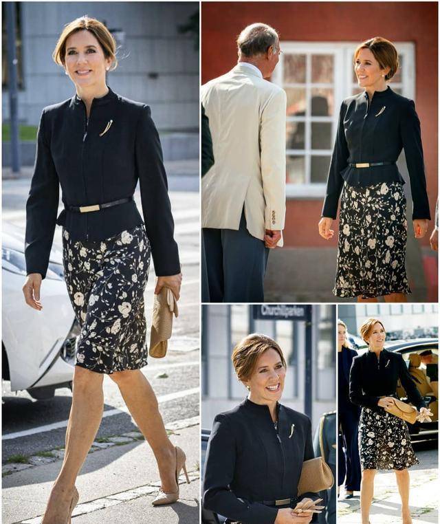 裙子 玛丽王储妃的花裙子造型:优雅如玫瑰,穿中式水墨风蕾丝裙好仙