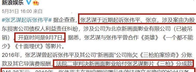 父亲|永远放不下的仇？71岁张艺谋三次起诉张伟平，看他俩16年恩怨始末