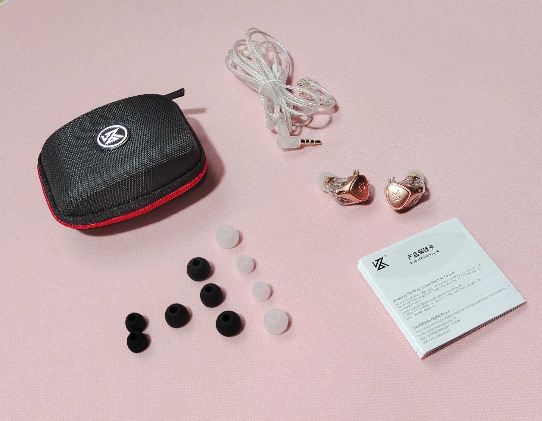 KZ玫瑰金有线耳机，静电耳机中极品，低调且不失内涵