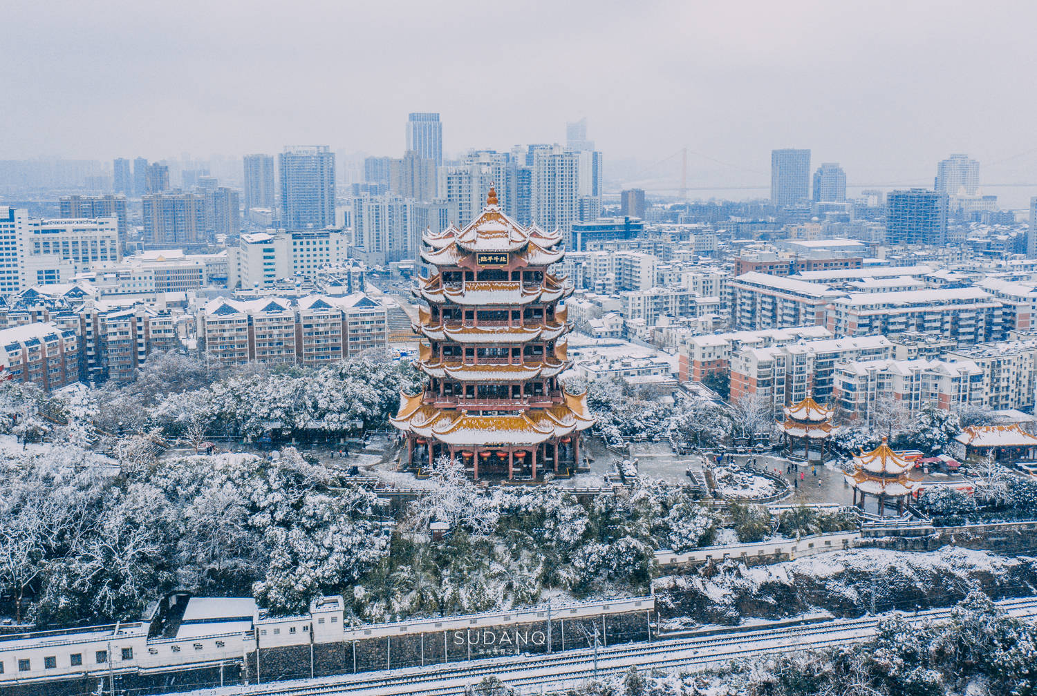 黄鹤楼雪之景 雪景图片