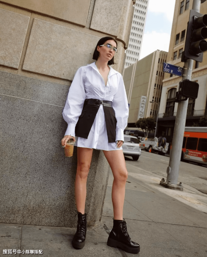 短裙 开春必知的衬衫穿法,1件顶10件,每天不重样