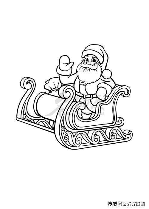 圣诞老人雪橇简笔画图片