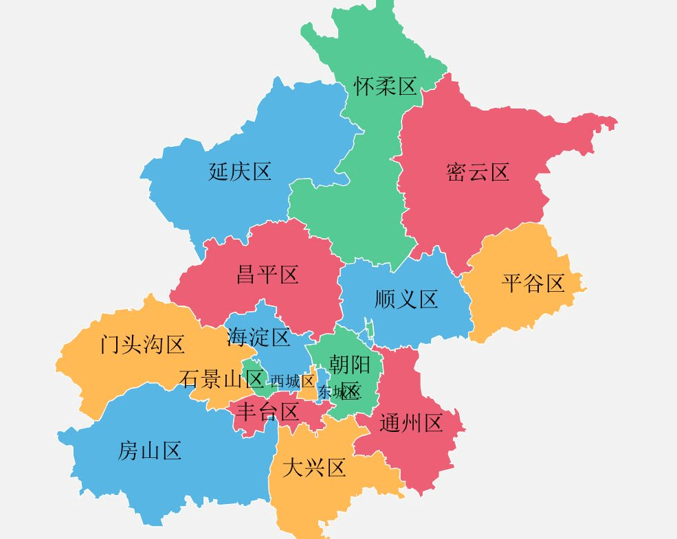 北京各区分布图路线图片