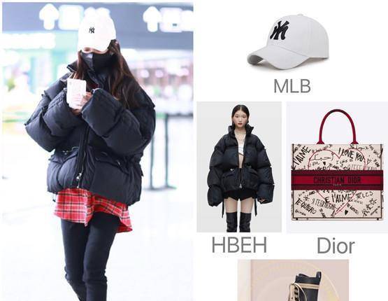 身材苗条 羽绒服多好穿！90斤Angelababy选棉服牛仔裤赶机，身材苗条被追捧