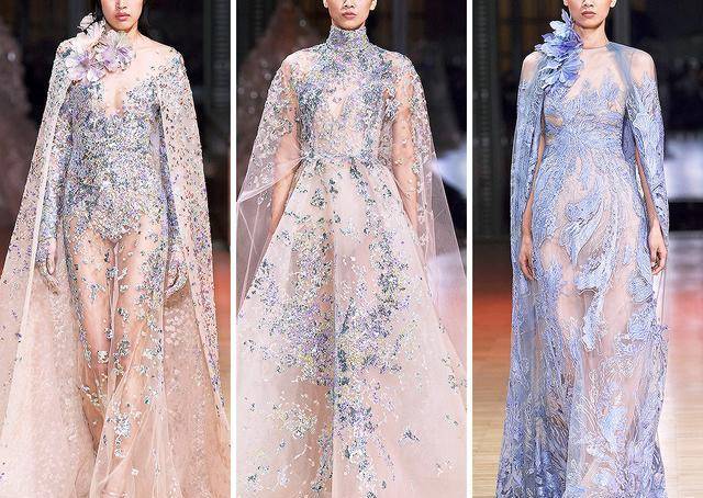 高定 黎巴嫩ElieSaab高定系列：2022春夏的美，花枝、刺绣、钉珠好仙