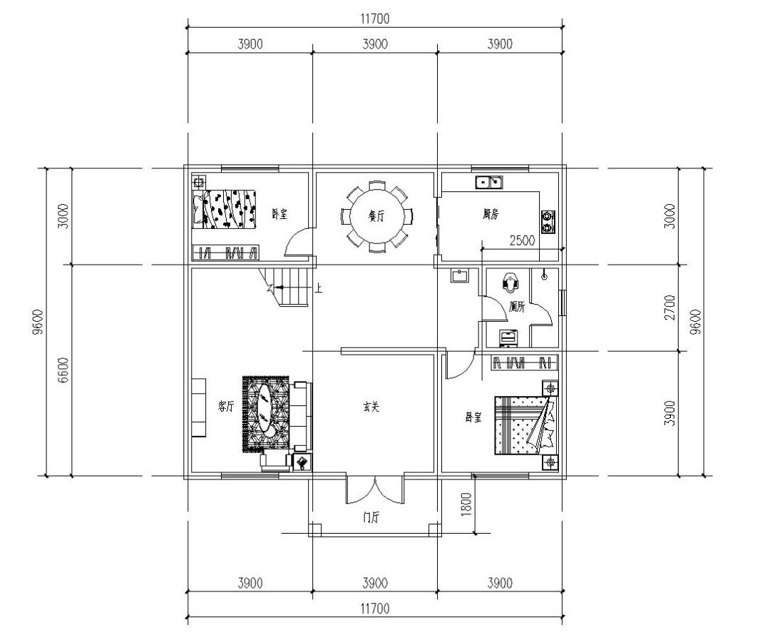 合理需要6個臥室,另外廚房要大,與餐廳相鄰本次建房共兩層(屋頂為平頂