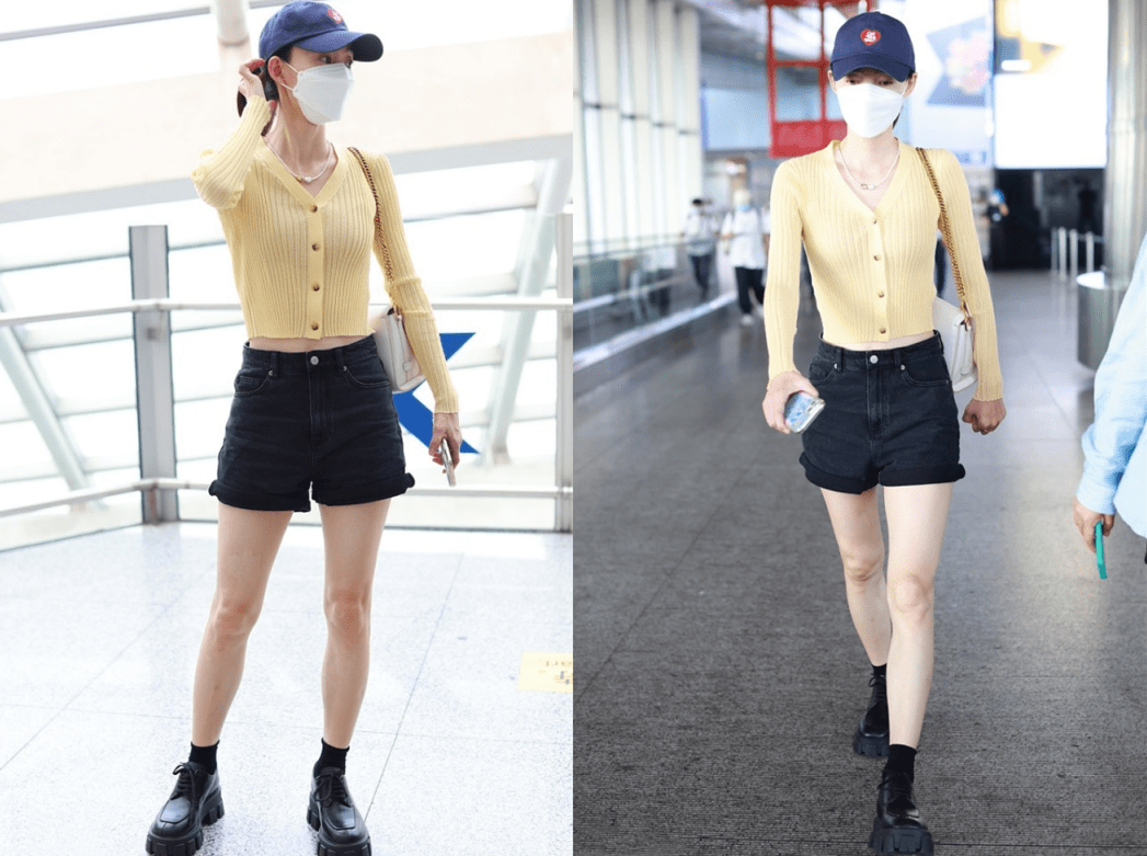 夏季节 王丽坤的身材也太瘦了，穿长筒靴看着空荡荡的，双腿真是太细了