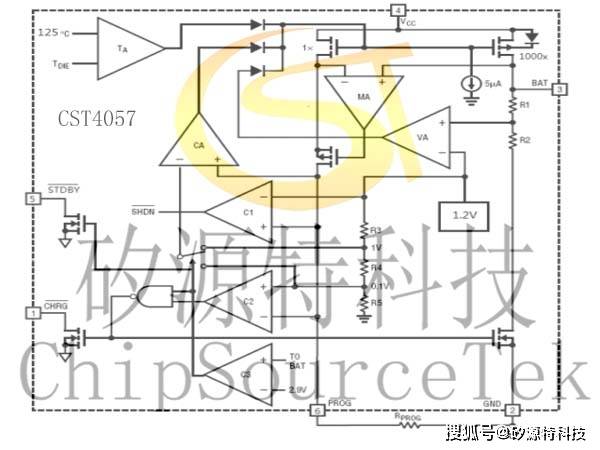 4057是带电池反接保护单节锂离子电池恒定电流恒定电压线性充电芯片
