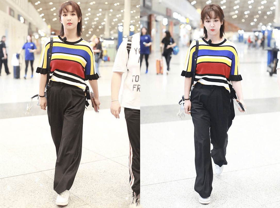 服装 杨紫日常穿的服装好普通,看着和路人没什么区别,真是太低调了