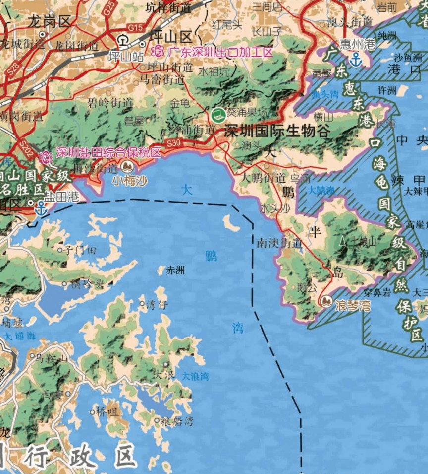 深圳葵涌因河涌交织,盛产水葵而得名,这里地形山多平地少,主要有707