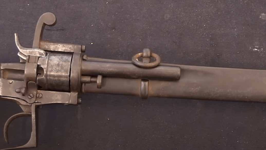 原创听说过匕首枪你听说过军刀枪么米兰1864型左轮军刀