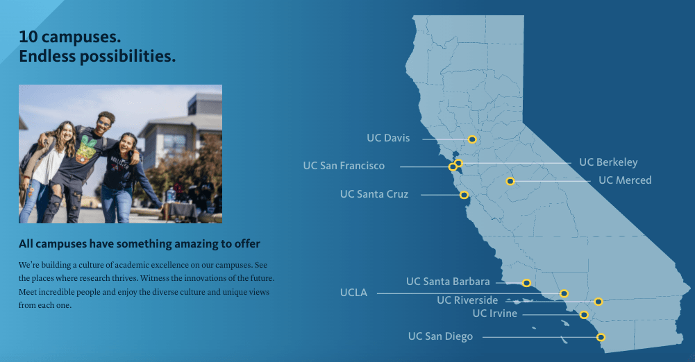 简称加州大学(uc),是美国加利福尼亚州拥有十个校区的大学系统,是世界