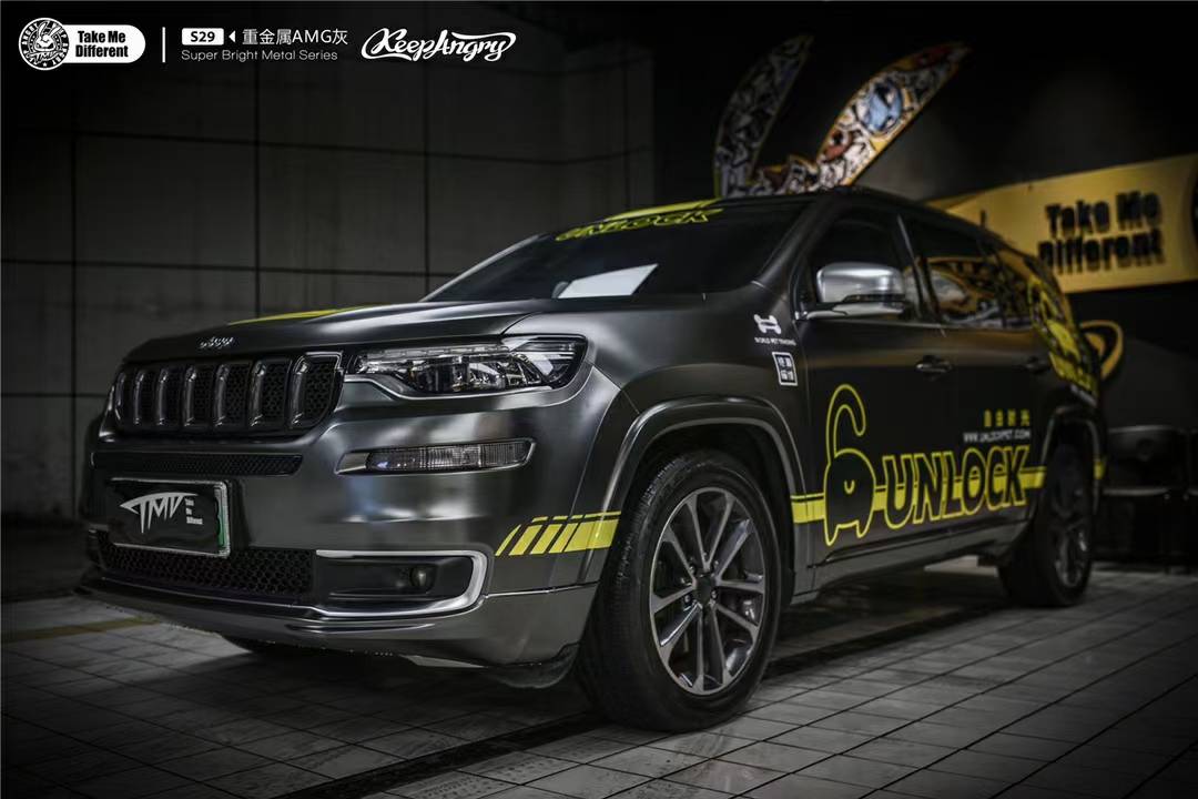 吉普大指挥官tmd潮牌改色膜重金属amg灰定制商务涂装