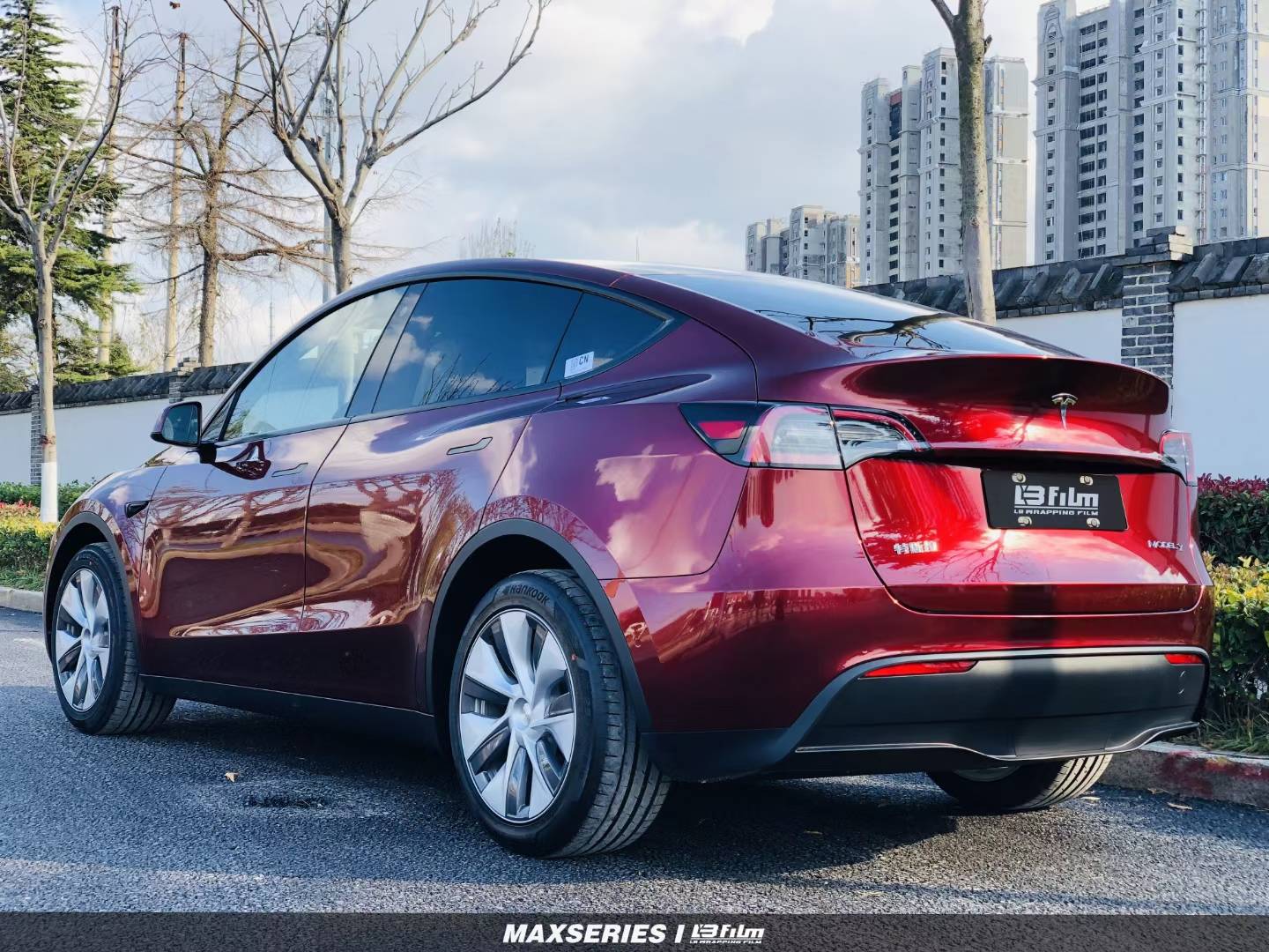 lbfilm改色膜液态金属龙血红特斯拉modely改色案例