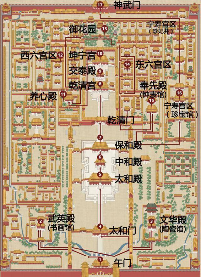 清紫禁城平面图图片