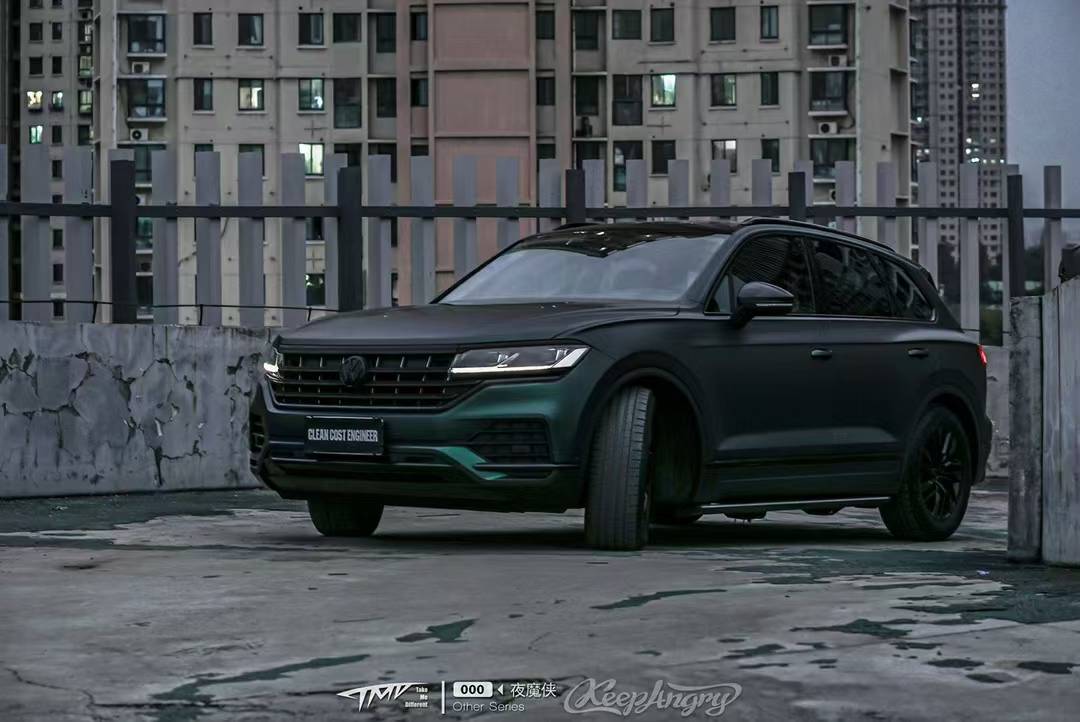 大众途锐tmd潮牌改色膜pet夜魔侠_搜狐汽车_搜狐网