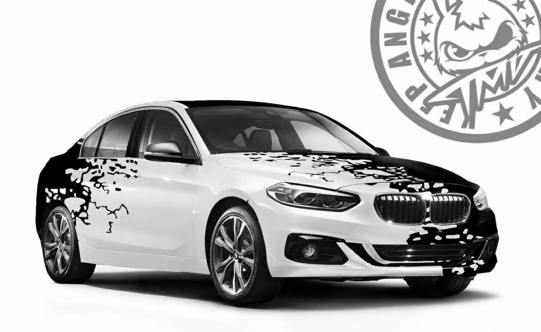 宝马全车tmd潮牌改色膜黑白定制彩绘