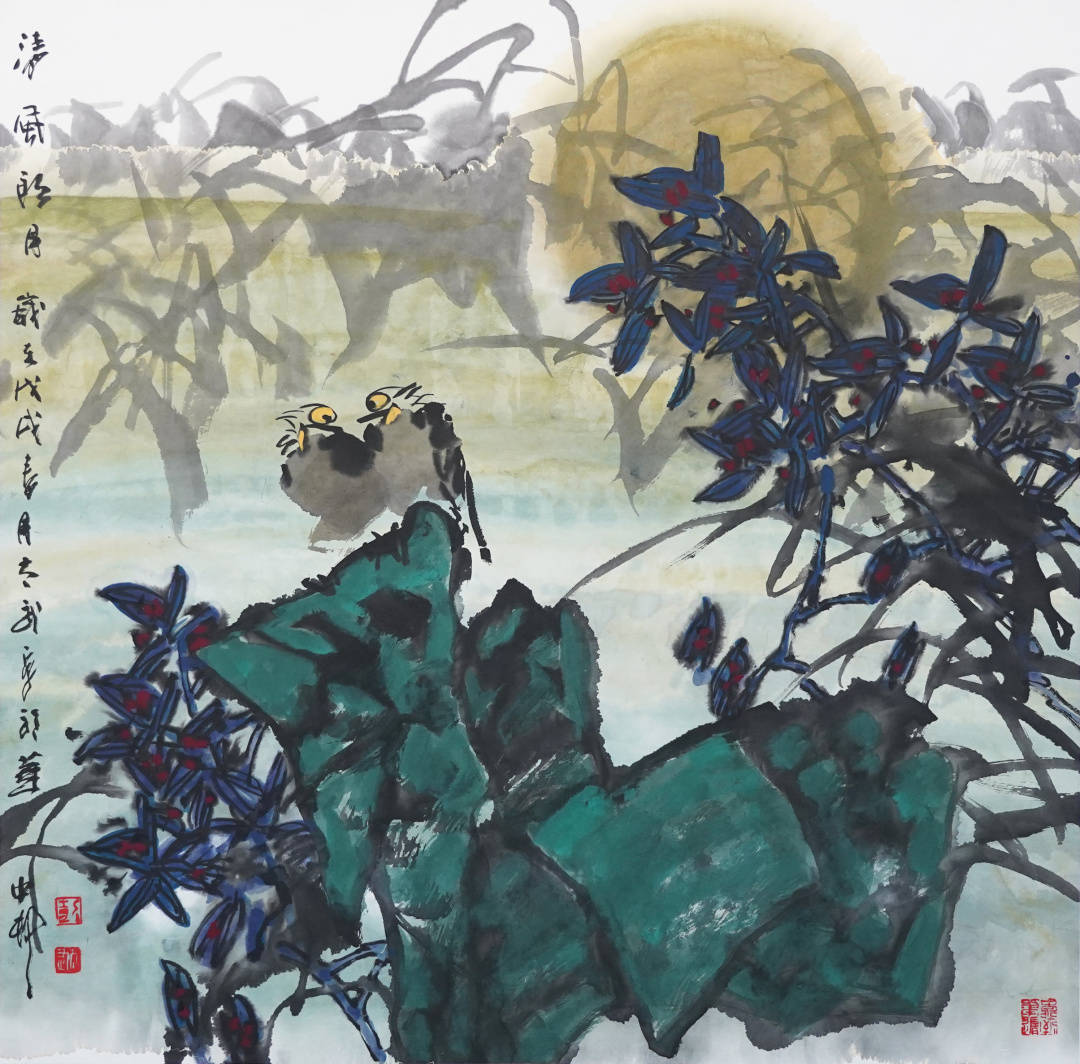 风拂灵感动心旌评彭太武水墨画