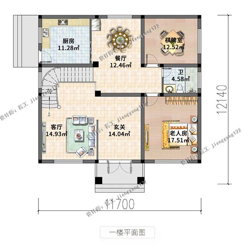 别墅,125平宜居宜业,2022年最受欢迎的自建房都在这里_设计_客厅_户型