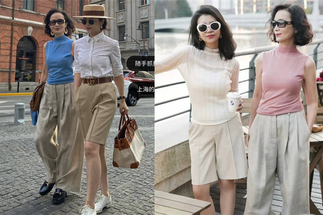 全在线 三木母女最新春夏穿搭，颜值气质全在线，“敢穿”的女人就显年轻