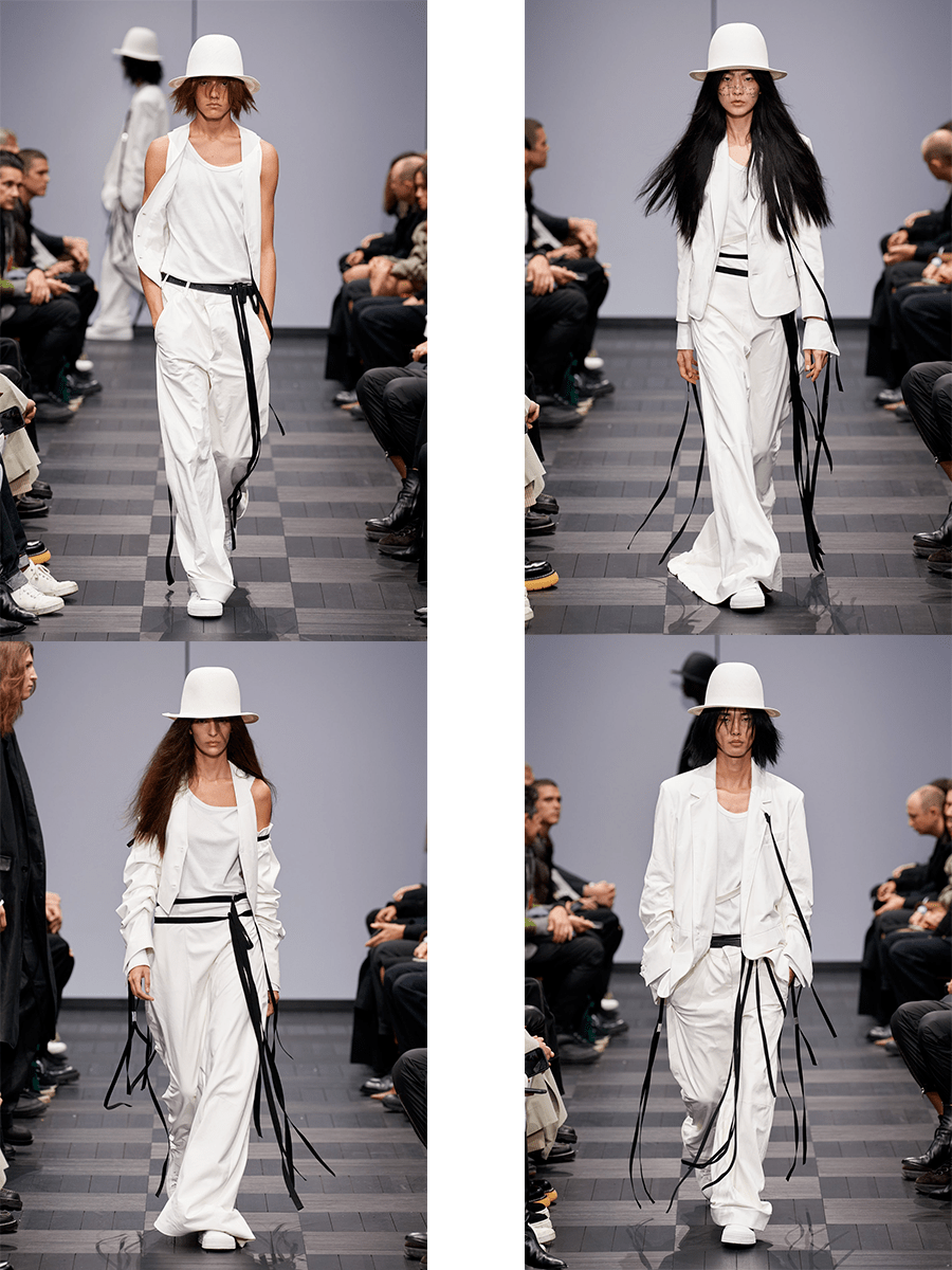 色调 Ann Demeulemeester 2022春夏系列，黑白色调的严格，简洁的造型感细节