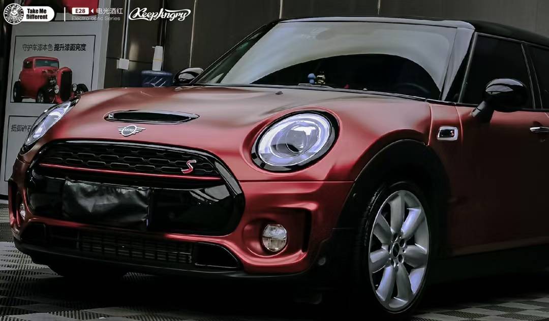 tmd潮牌改色膜电光酒红(宝马mini coopers)_take_电光