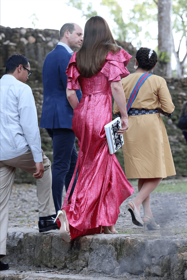 原创凯特王妃闪耀伯利兹国宴2万多的亮片粉裙太惊艳难得这么高调