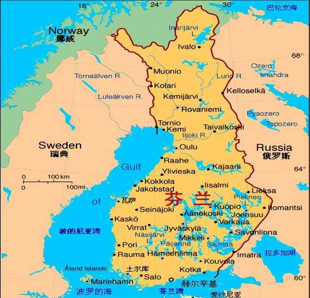 芬兰周边地图图片
