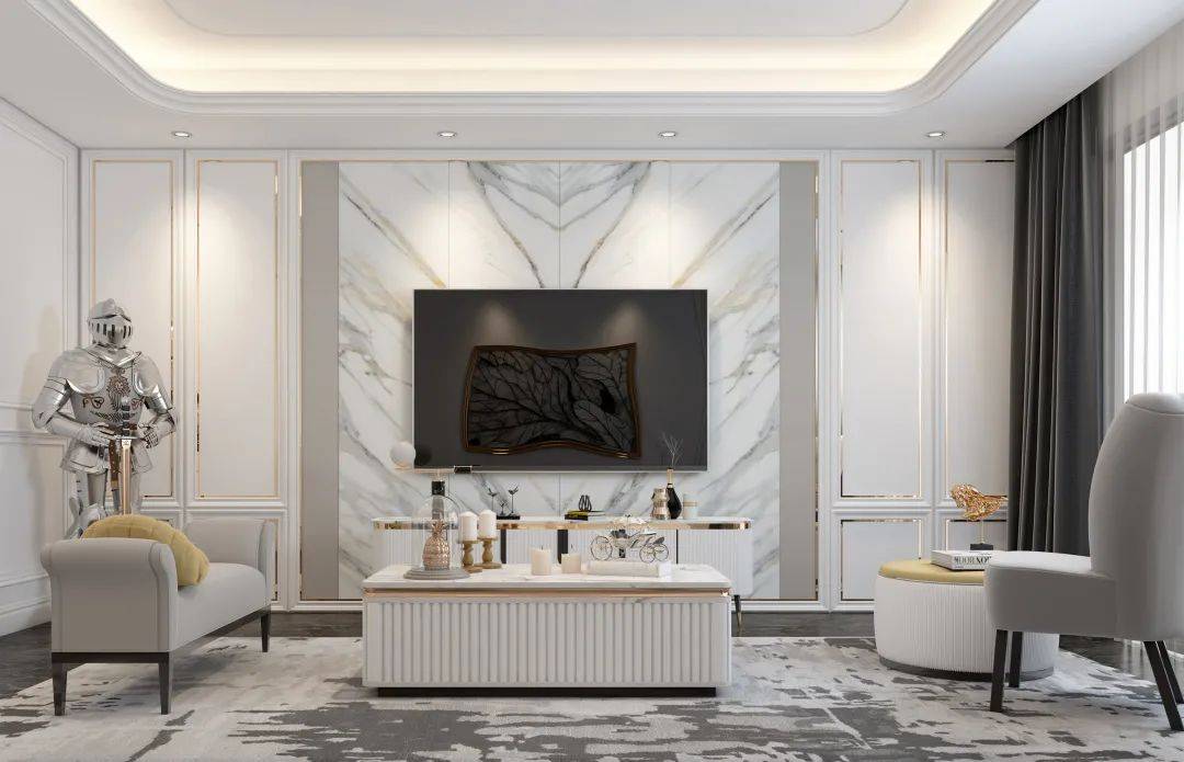 中配全铝家居整装之岩纹系列背景墙款款出色