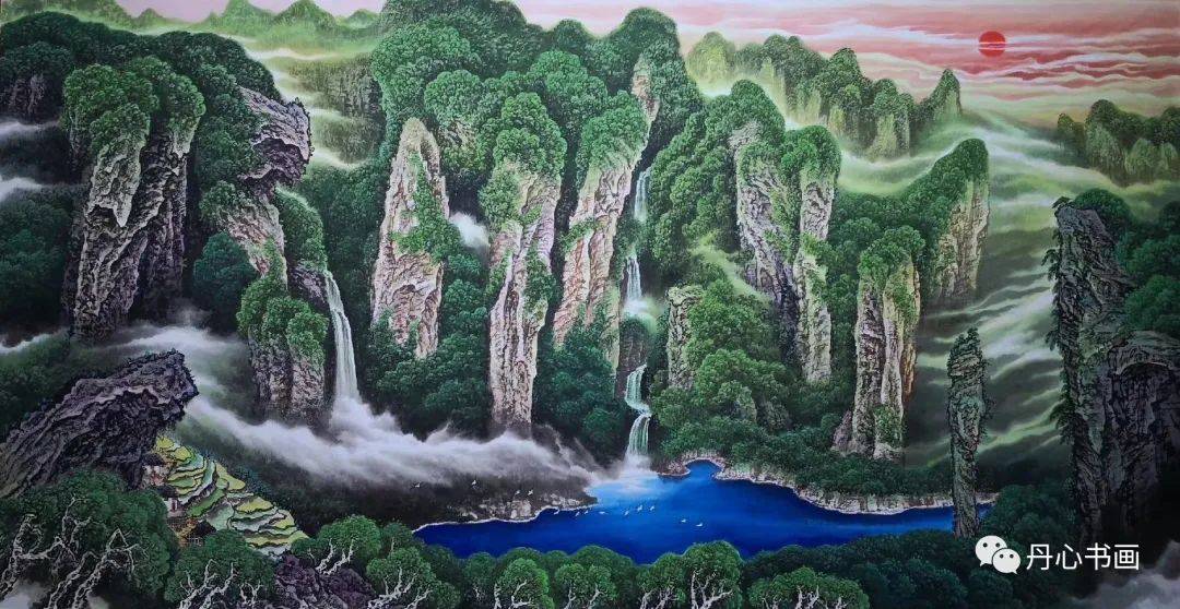 构图雄阔气势蔚然山水画家万柳兴