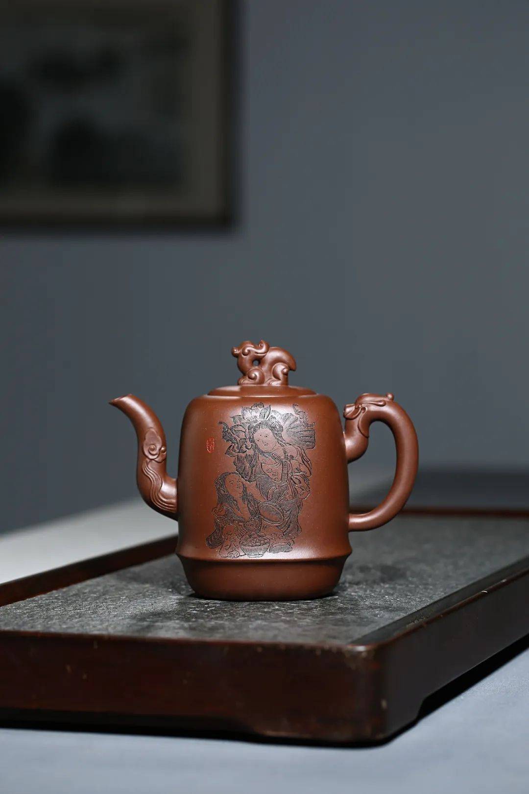 紫砂王朝高工刘莹气韵兼备原矿全手工紫砂壶