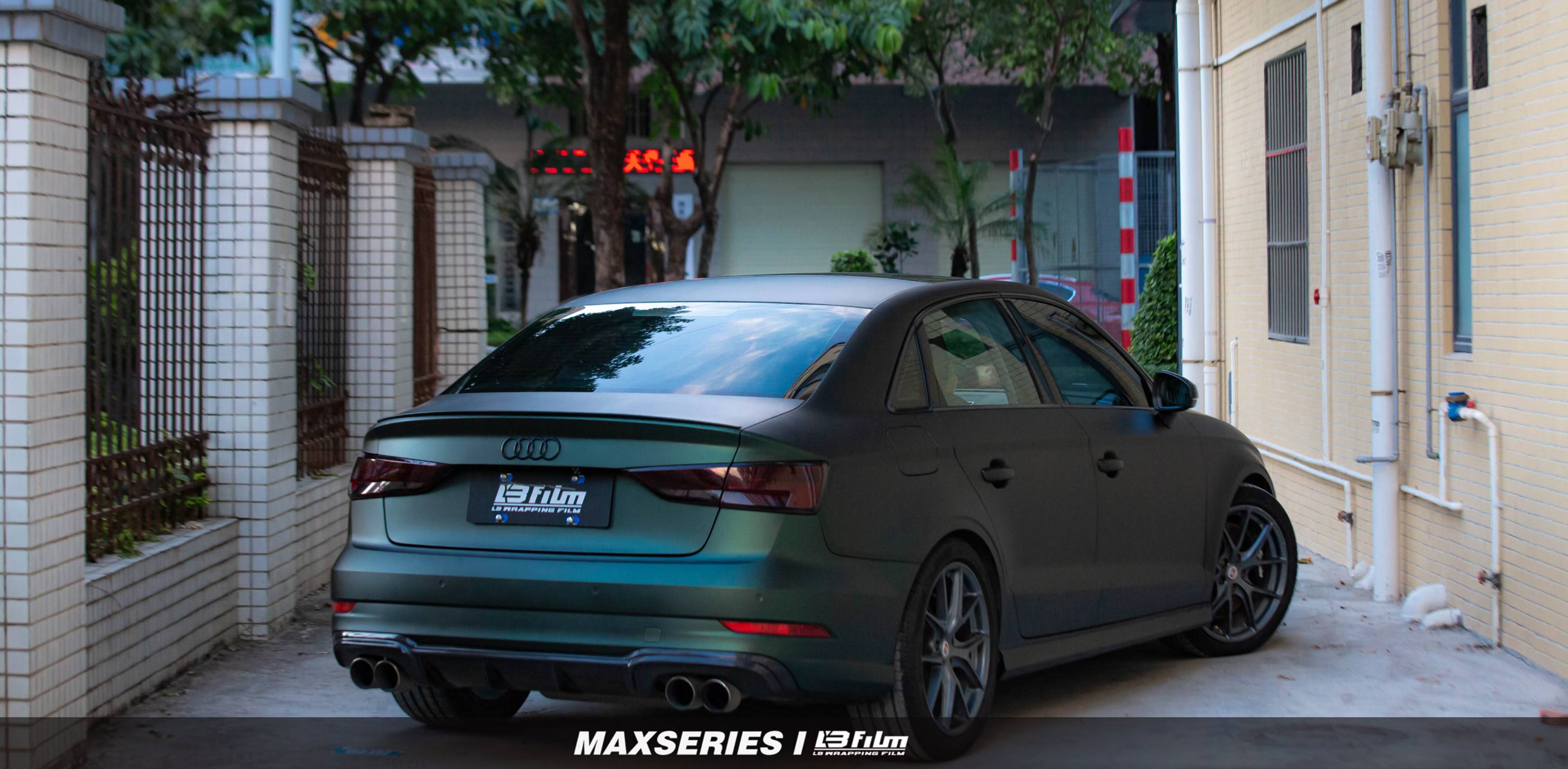 超强的金属质感奥迪s3仙棕绿改色膜lbfilm