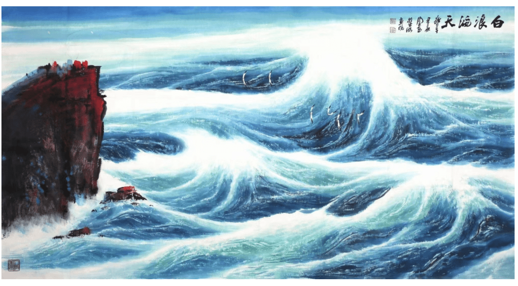 周智慧:被誉为画海第一人,用笔墨掀起滔天巨浪_大海_绘画_作品