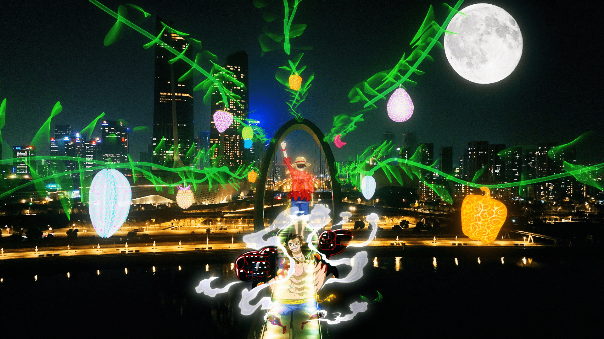 25周年特别企划海贼王超燃ar灯光秀爽就完事了