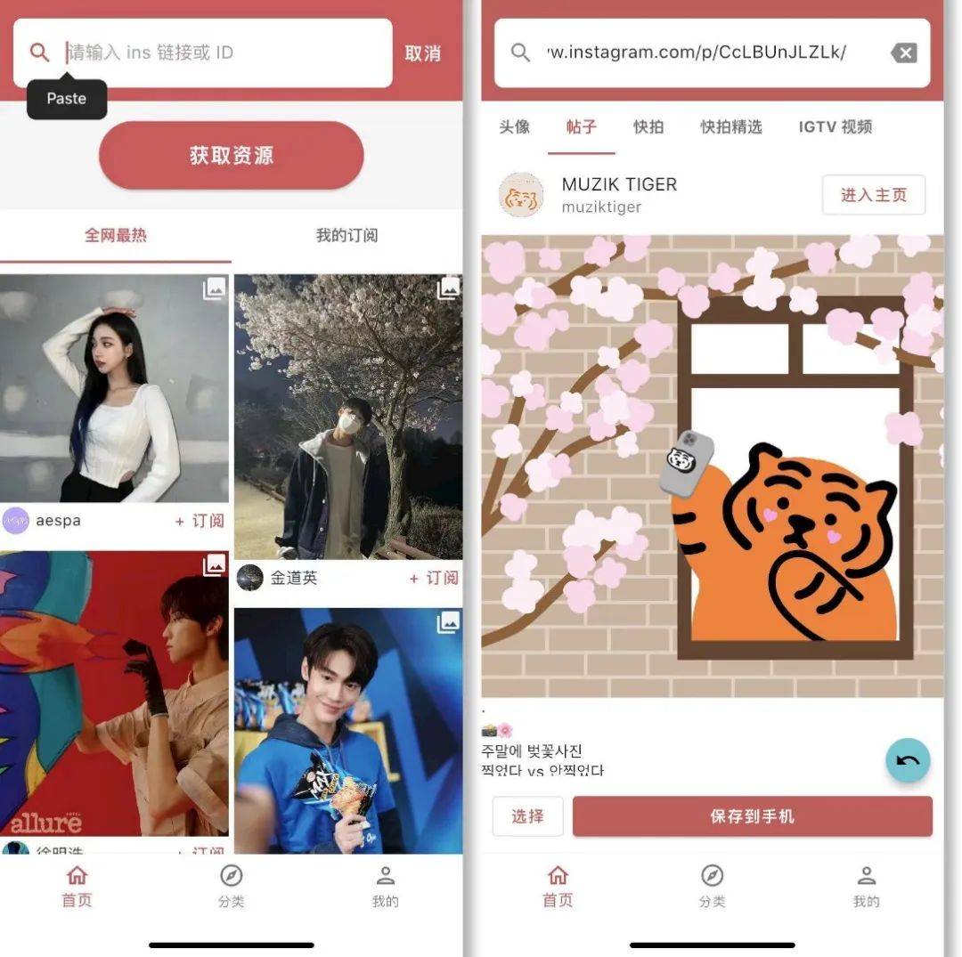 而且这款app保存ins图片很方便,只需要将ins链接粘贴至输入框点击