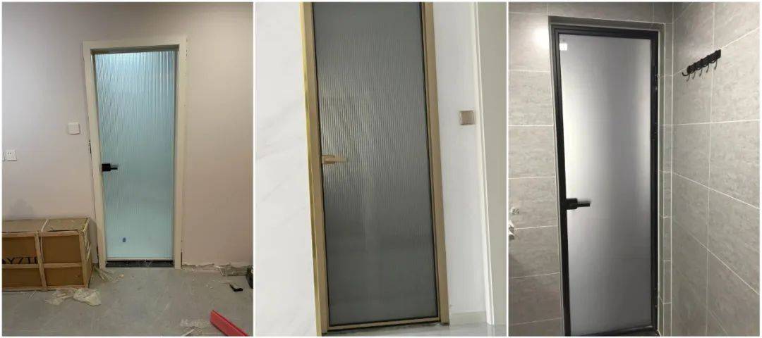 卫生间门用磨砂玻璃洗澡一湿水就透明了