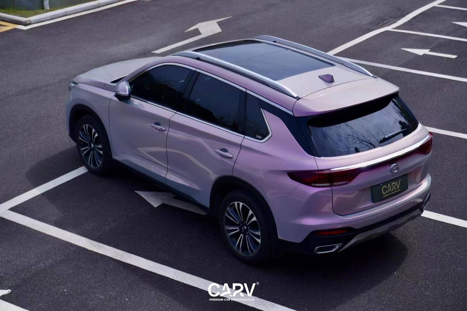 传祺gs5卡孚carv改色膜梦幻火山灰