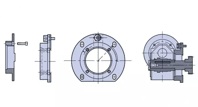 如何装配带减速电机滑座_法兰_滚轮_齿轮