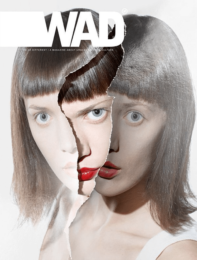 《wad》这张《wad》的封面利用模特脸被撕成两半的错觉,展示了她的另