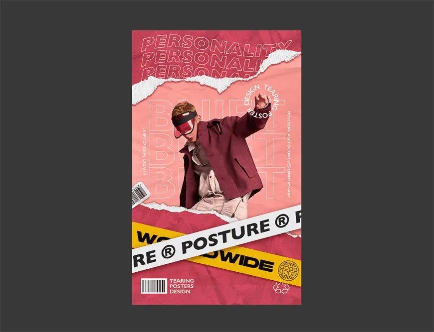 ps软件撕纸海报效果设计