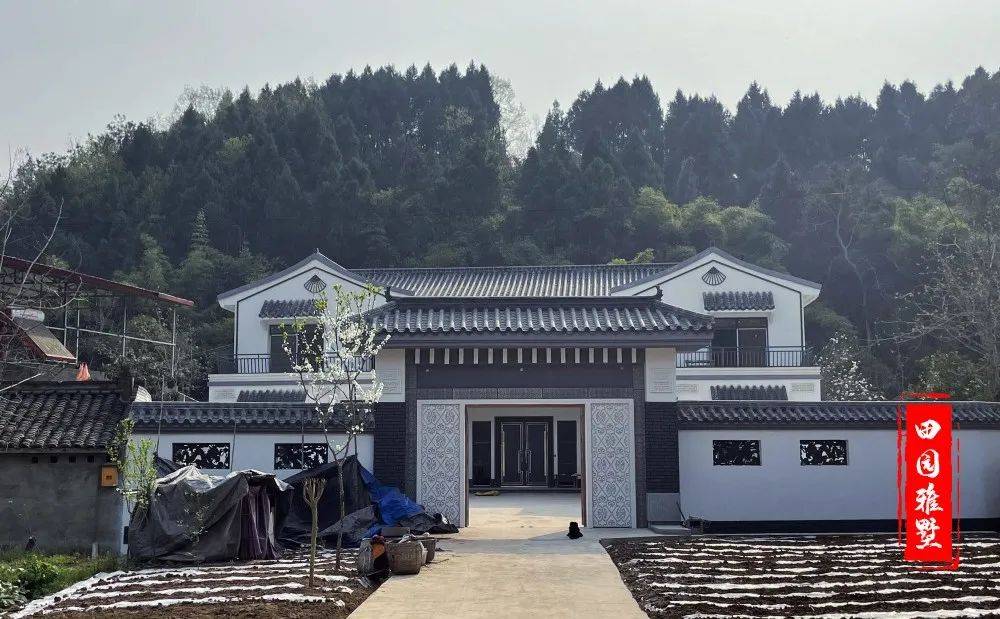 田园雅墅中式二层别墅施工案例体验中式别墅的古风典雅水墨一体