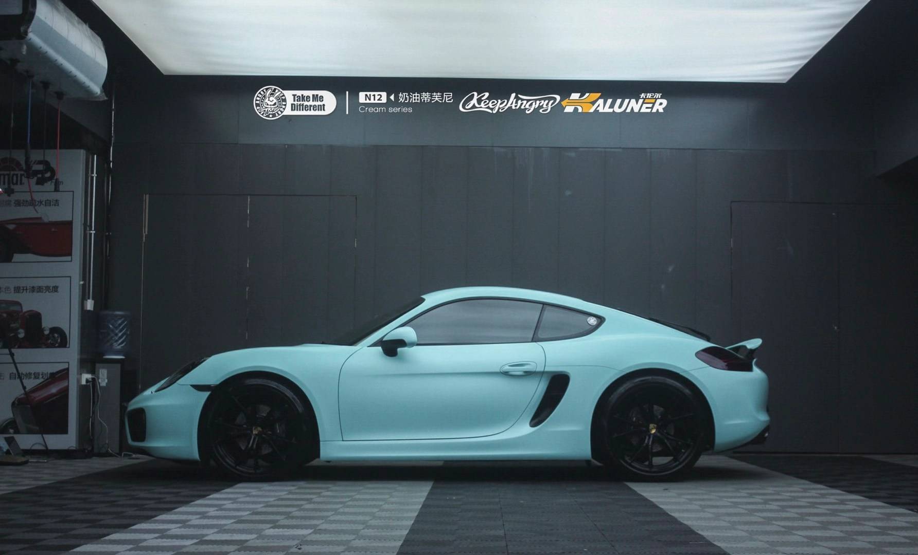 保时捷卡曼tmd潮牌改色膜奶油蒂芙尼