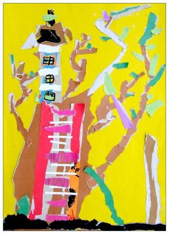 趣味撕贴画,超好玩_手工_妈妈_报纸