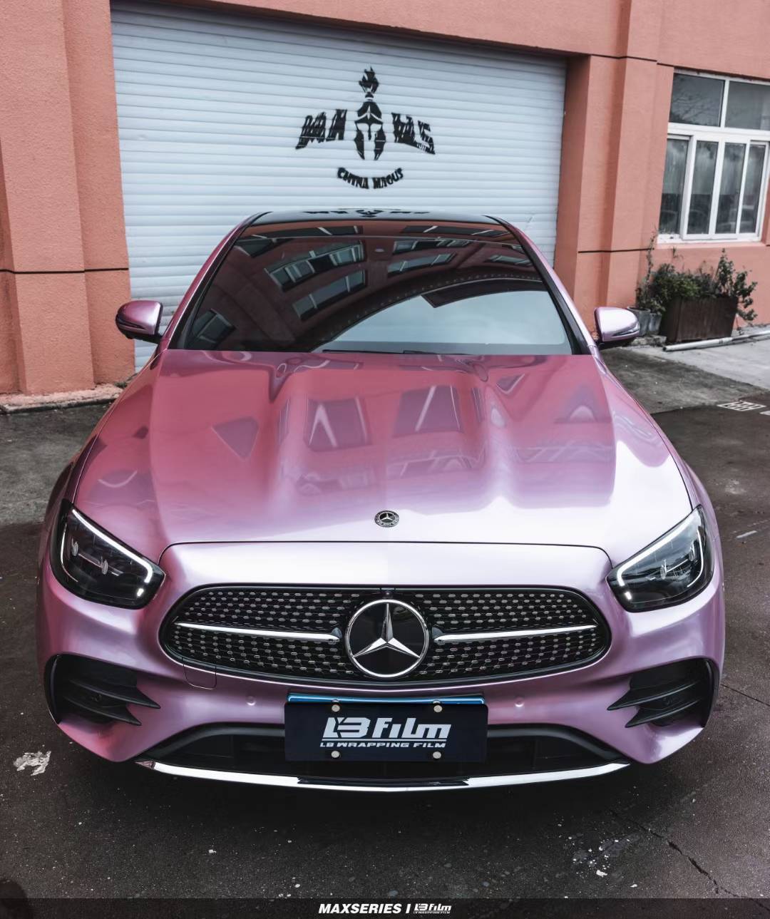 奔驰e300l -lbfilm改色膜原厂漆激情粉_搜狐汽车_搜狐网