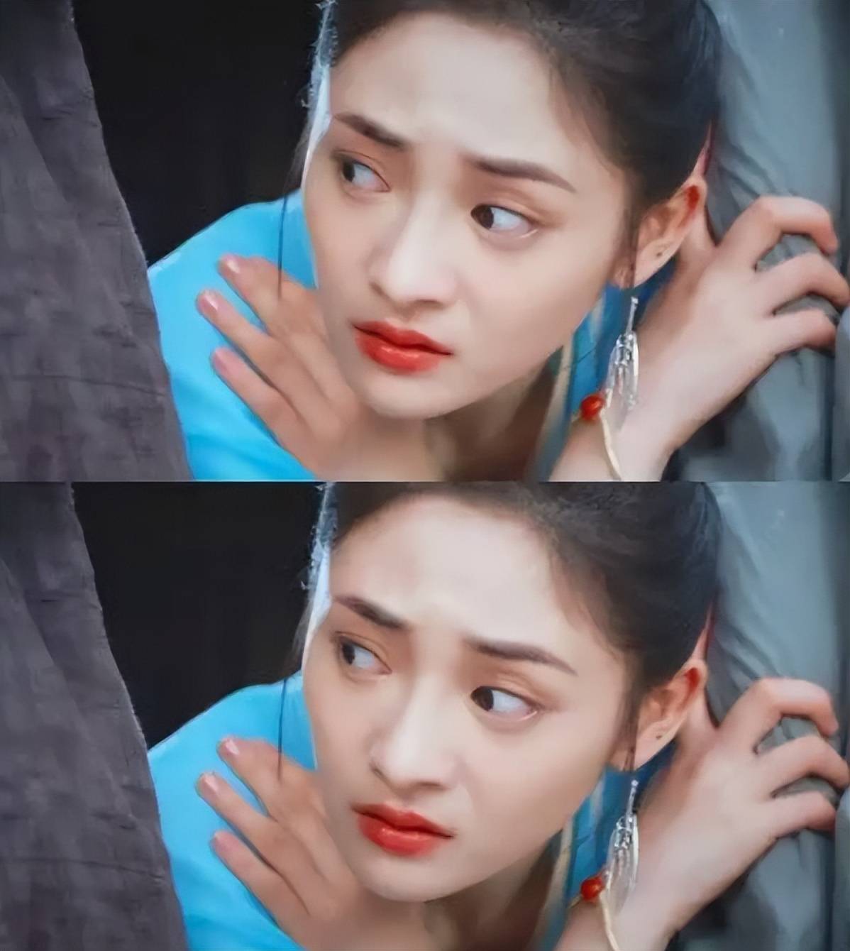 周洁琼新剧造型只能看精修图,长相也只适合当爱豆_表情_演技_脖子