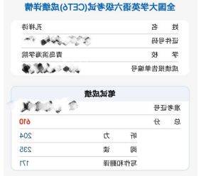 青岛滨海学院一个cet6成绩610分一个大二即通过四六级和专四